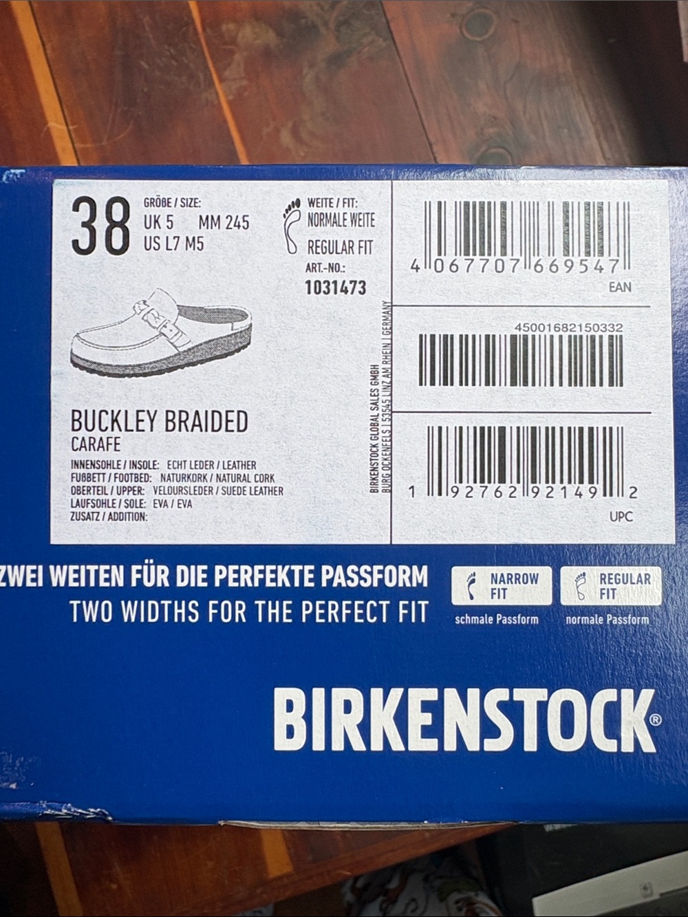 Birkenstock Brown Suede Mules with Buckle Trim - Picture 2 of 5